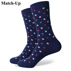 Match-Up Match-Up Samll dot  men's combed cotton Business socks brand man  US size(7.5-12)