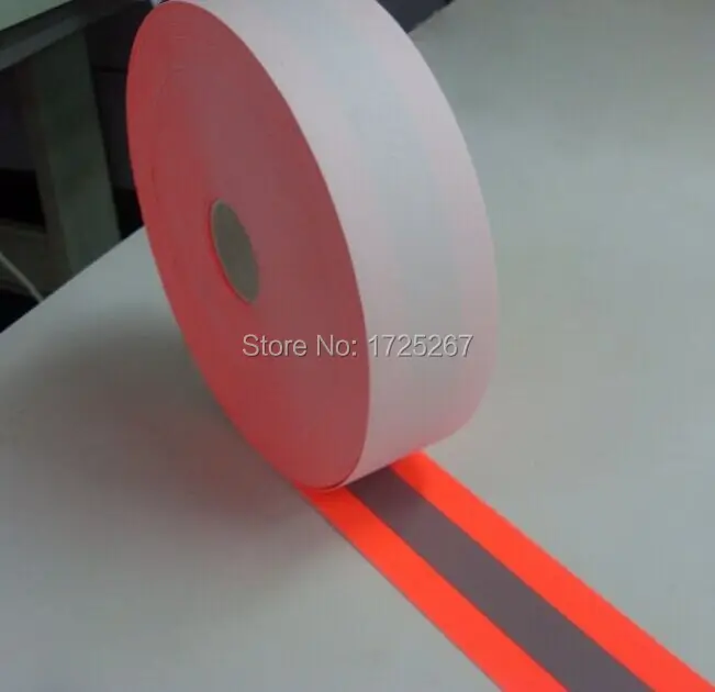 

CSR samples of orange-gray-orange 5cm width, 5m length reflective Reflective Flame Retardant tape