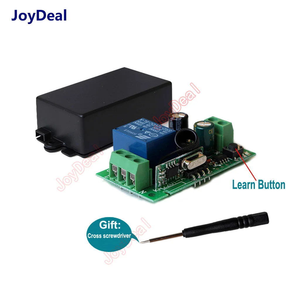 JoyDeal 433Mhz Universal Wireless Remote Control Switch AC 110V 220V 1CH Relay Receiver Corridor Room Home Led Light Lamp Switch