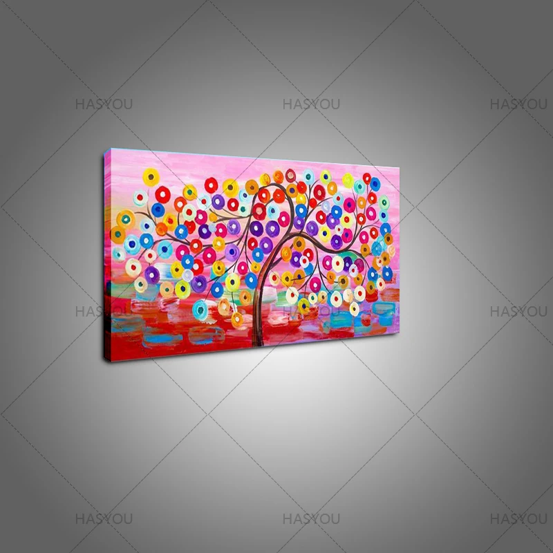 Handpainted modern abstract oil painting on canvas wall painting coloring circle decorati for living room