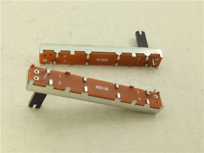 5pcs 1231 Equalizer Fader Single joint Straight Slide Potentiometer SC-4543N W100K / With Center Point / With White Point