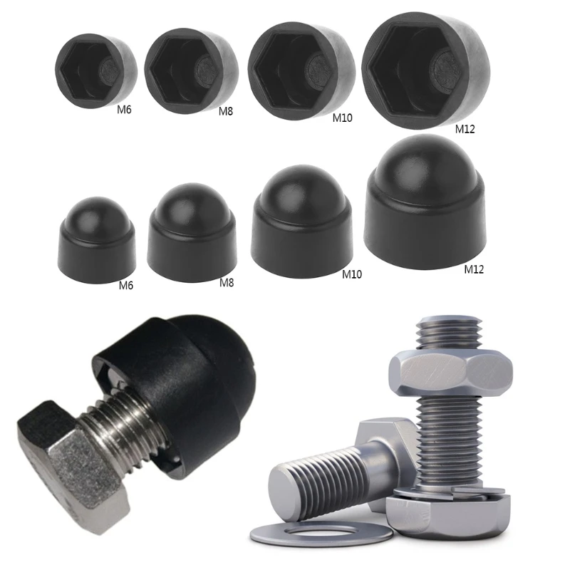 10Pcs M6 M8 M10 M12 Bolt Nut Dome Protection Caps Covers Exposed Hexagon Plastic