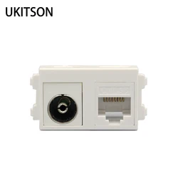 Analog TV Slot ATV Module With CAT5E RJ45 LAN Socket Cable TV Plug Network Elements 23x36mm For Wall Panel Faceplate