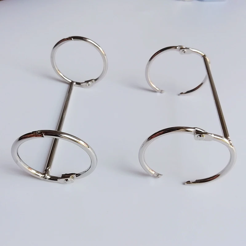 1PC New Metal Double Link Circle DIY Loose Leaf Book Binder Hinged Ring Binding Rings Nickel Desk Calendar Circle 2 Rings Office