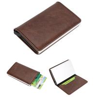 New Ausuky Protector Holder Purse Wallet Metal High QualitId card holder Automatic card Alloy Leather ID Credit Card-15