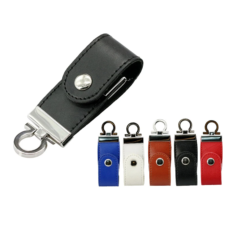 Keychain Pu Leather USB 2.0 Flash Drive 4G 8G 16G 32G 64G Memory Stick Storage Pen Drive Thumb U Disk Flash Customize Logo