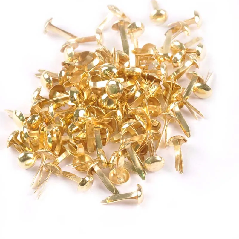 100Pcs Mix Round Brads Silver/golden Embellishments For Scrapbooking Metal Crafts Fastener Brad For Diy Decorations c2252