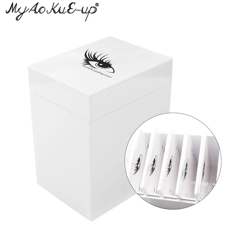 5 Layers Acrylic Eyelash Extension Storage Box Eyelashes Pallet Organizer Lash Plate Holder Storage Case Makeup Tools Supplies