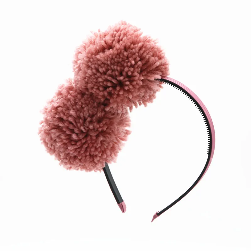 

Large yarn pompom 9cm cute pomp children hairband fashion winter style big pompom headband hair accessories