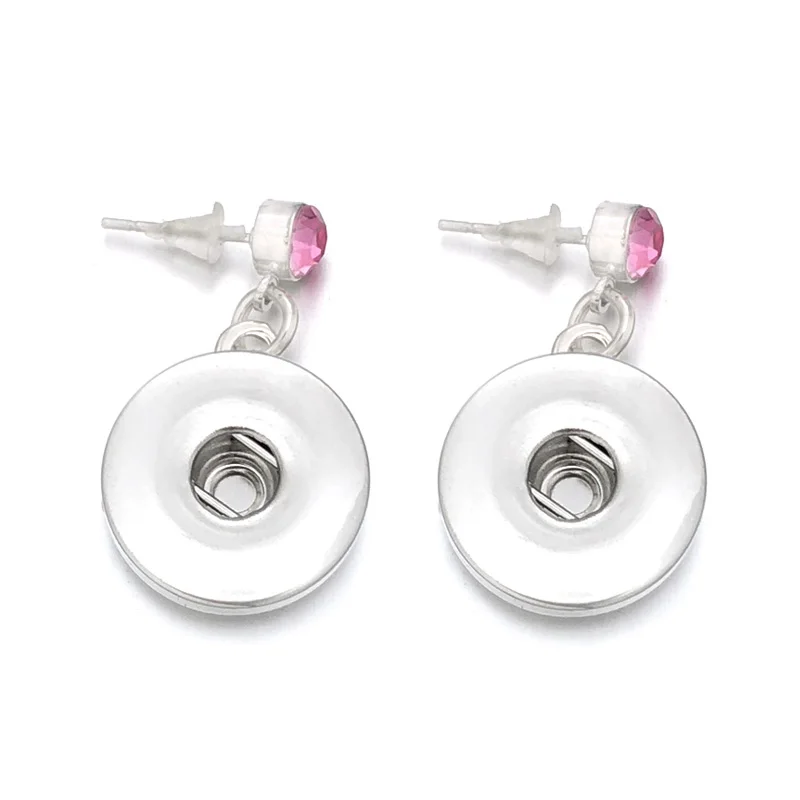 Hot Sale Fashion Interchangeable Crystal 033 Earring Fit 12mm 18mm Snap Button Earring For Women Gfit Charm Jewelry