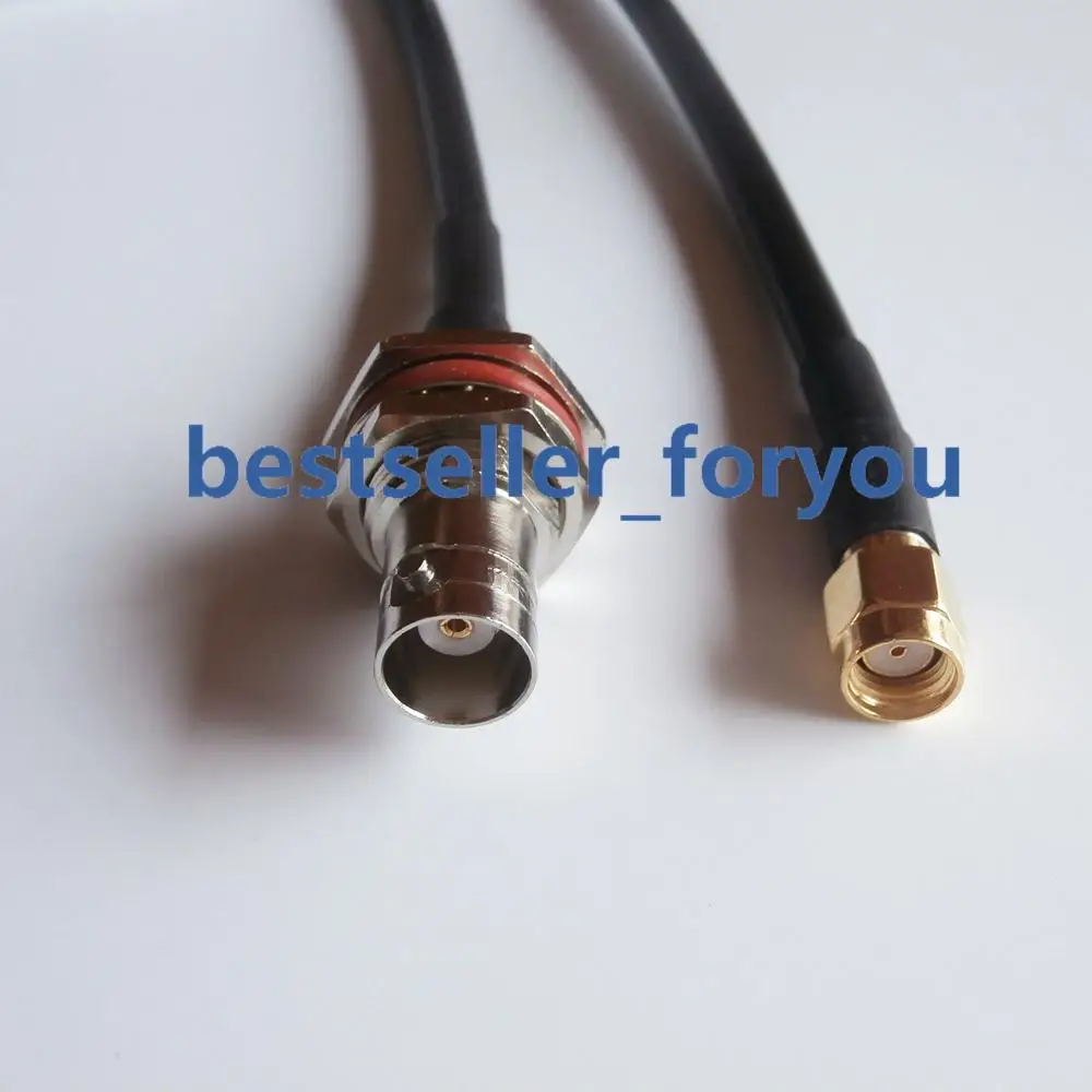 

RPSMA male to BNC female nut RF coax cable adapter RG58 for BaoFeng 100cm