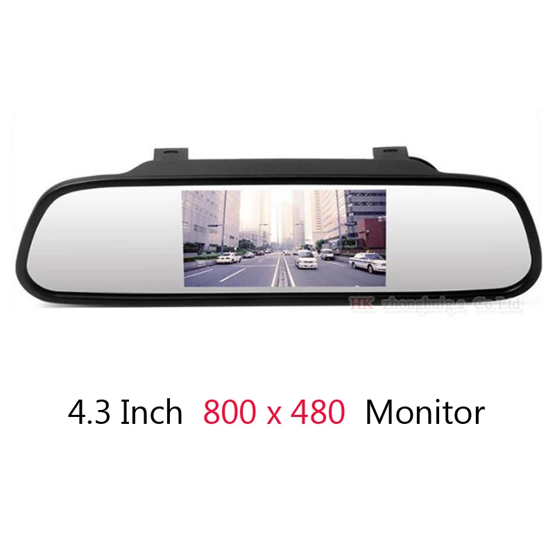 High Resolution 4.3 inch Mirror Monitor LCD 800*480 Parking 2 Video System  RCA AV1/2 Digital Universal Parking Assistance