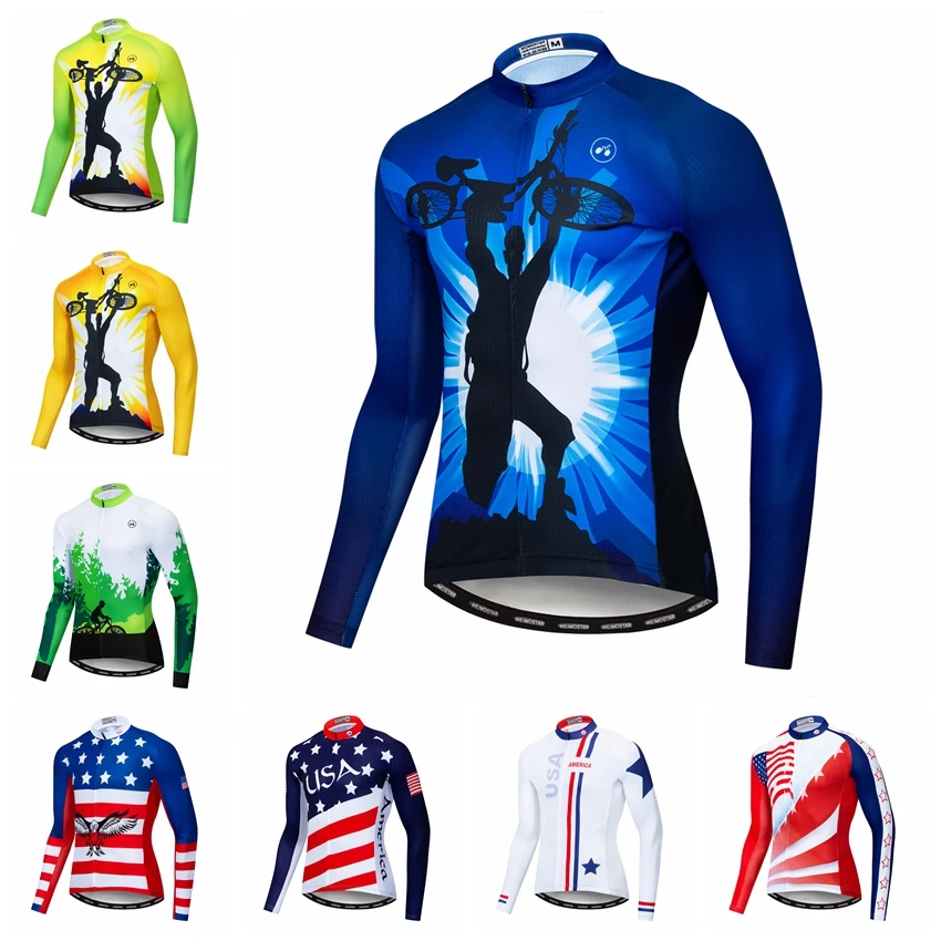 Cycling Jersey Long Sleeve Men 2021 USA Bicycle Bike Cycling Clothing Maillot Ropa Ciclismo Germany Team Shirt Top Cycle Clothes