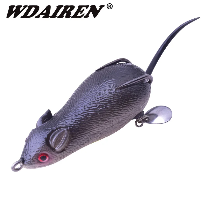 

1Pcs silicone mouse Fishing Lure Artificial Bait 17g 70mm Topwater Lure Soft Baits Fishing Wobblers bass Frog Pesca Pike WD-454