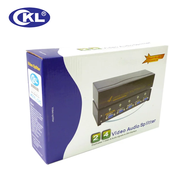 CKL-102S 2 ميناء VGA الفاصل مع الصوت المعادن حالة يدعم 450Mhz 2048*1536