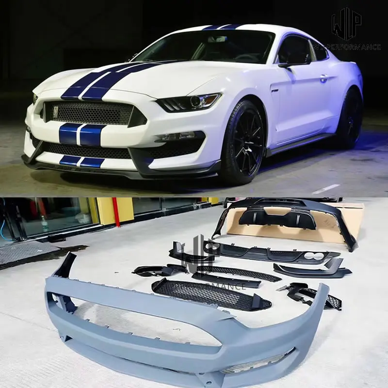 

GT350 FRP Unpainted Car body kit Front rear bumper Rear diffuser For Ford Mustang GT350 Body kit 15-17