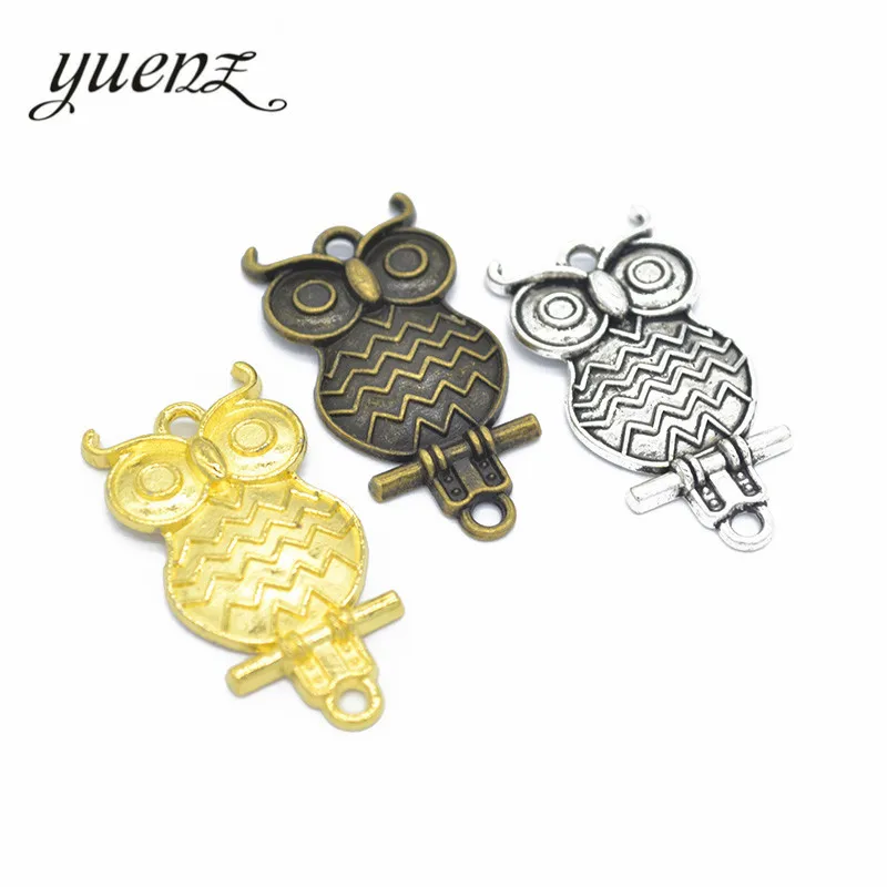 YuenZ 6pcs 3 Colors Antique silver color owl Charms Pendant for DIY Jewelry Making Necklace Earrings Bracelet Accessories D131