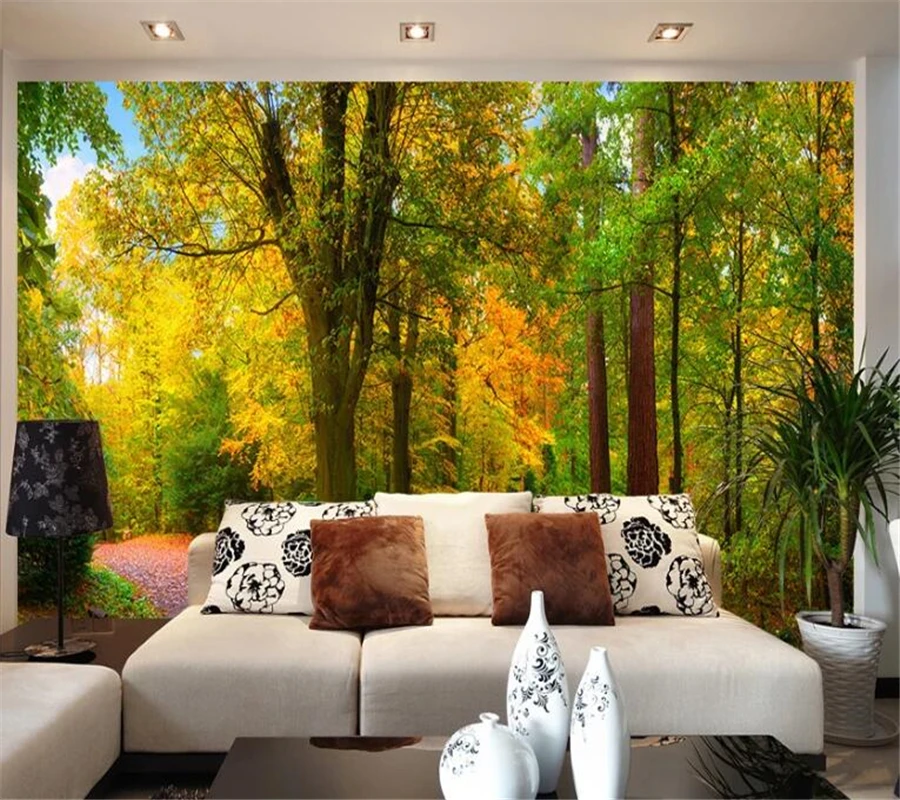 

Custom wallpaper 3d photo mural park woods 3D mural landscape TV background wall papers home decor papel de parede 3d wallpaper