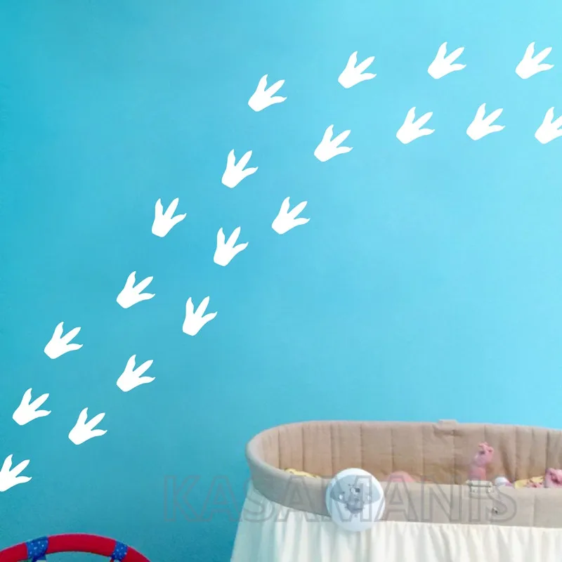 24pcs Dinosaur Footprints Vinyl Wall Stickers , Cartoon DIY Pattern Dinosaur Wall Art Decals Home Children Nursery Wall Decor