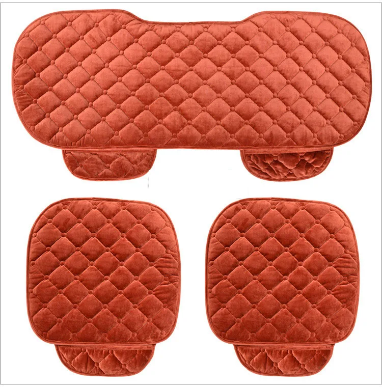 Velvet Car Seat Covers Set For Car Front Back Seat Chair Cushion Set Women Cute Car Seat Cushion Soft Silk 5 Seats