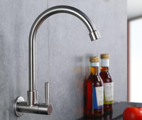 SUS304 Stainless Steel brushed nickel Folding Bathroom Cold Water Faucet Wall Mounted SF458