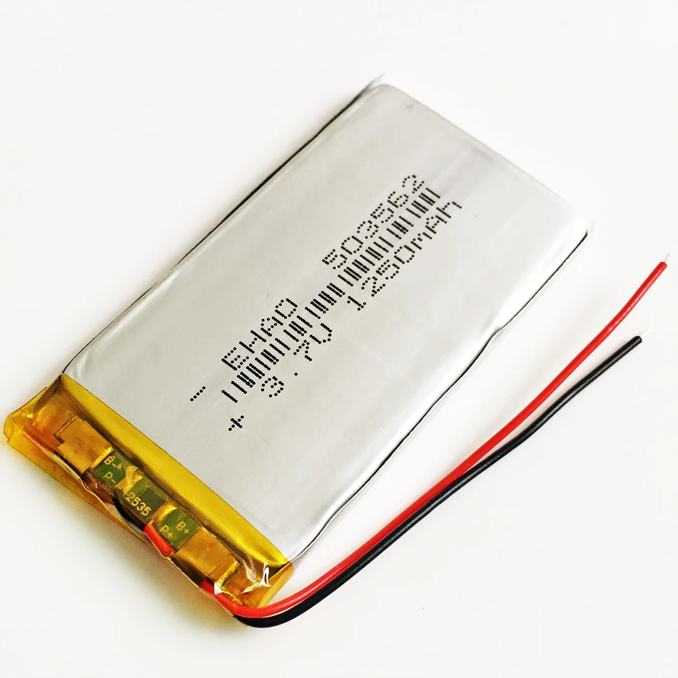 3.7V 1250mAh 503562 litowo-polimerowa LiPo akumulator do Mp3 GPS PSP DVD głośnik MP4 PAD gra wideo E-books Tablet PC