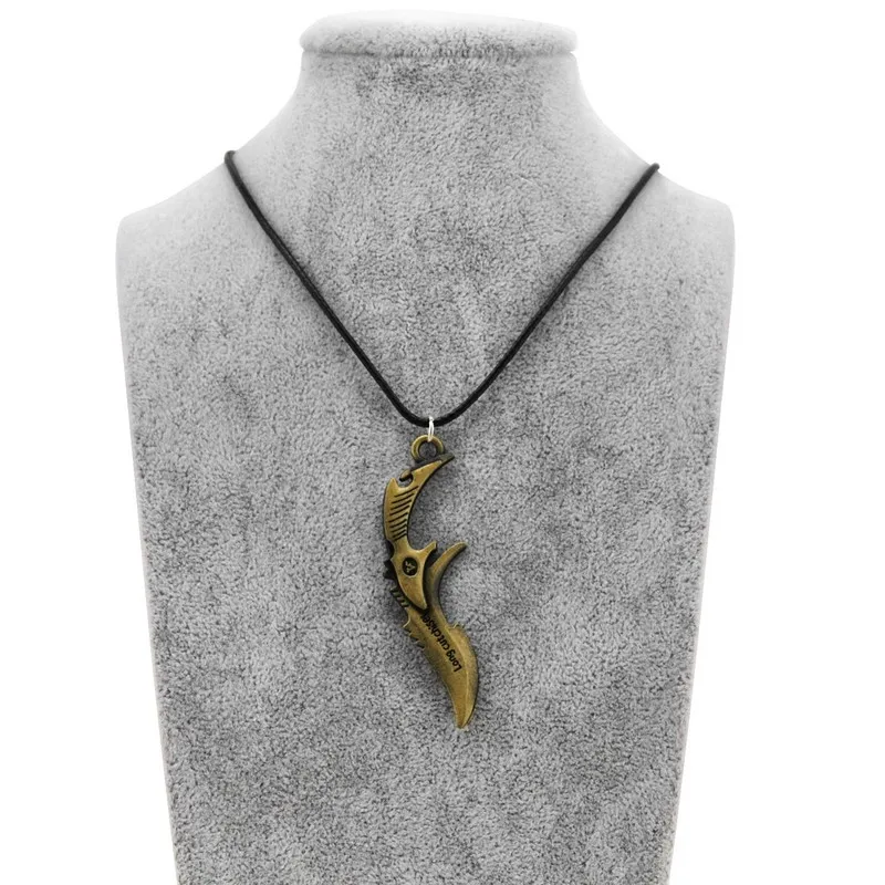 New New Counter Strike Men's Saber Pendant Necklace Vintage Gold Rope Chain CS GO Sabre Choker Necklace Men Jewelry Gift