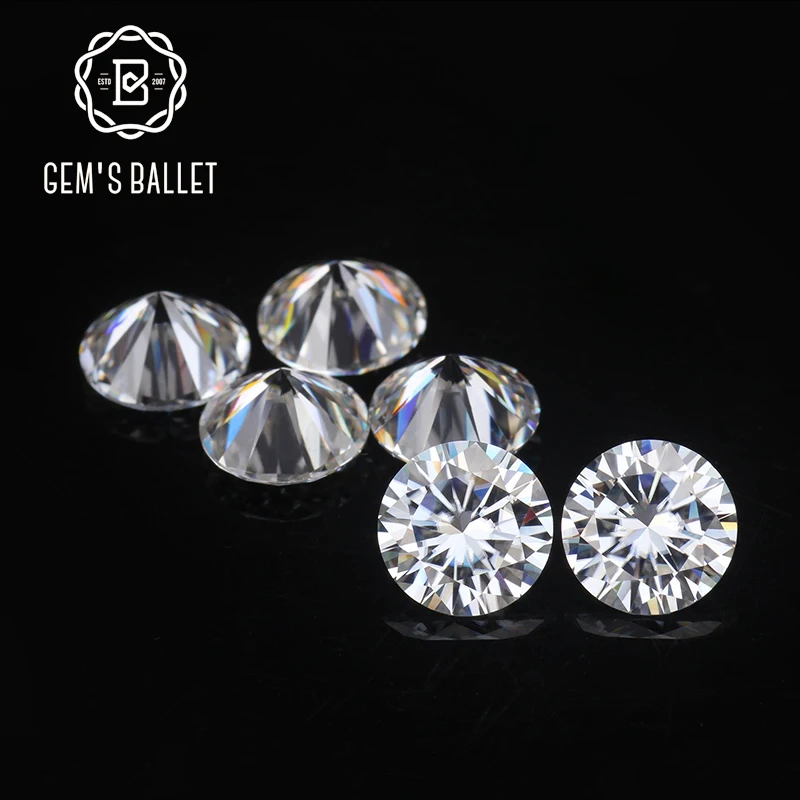 

GEM'S BALLET 1.0Ct 6.5mm D Color Moissanite VVS Clarity Round Brilliant Cut Lab Grown Loose Stone for Engagement Ring Jewelry