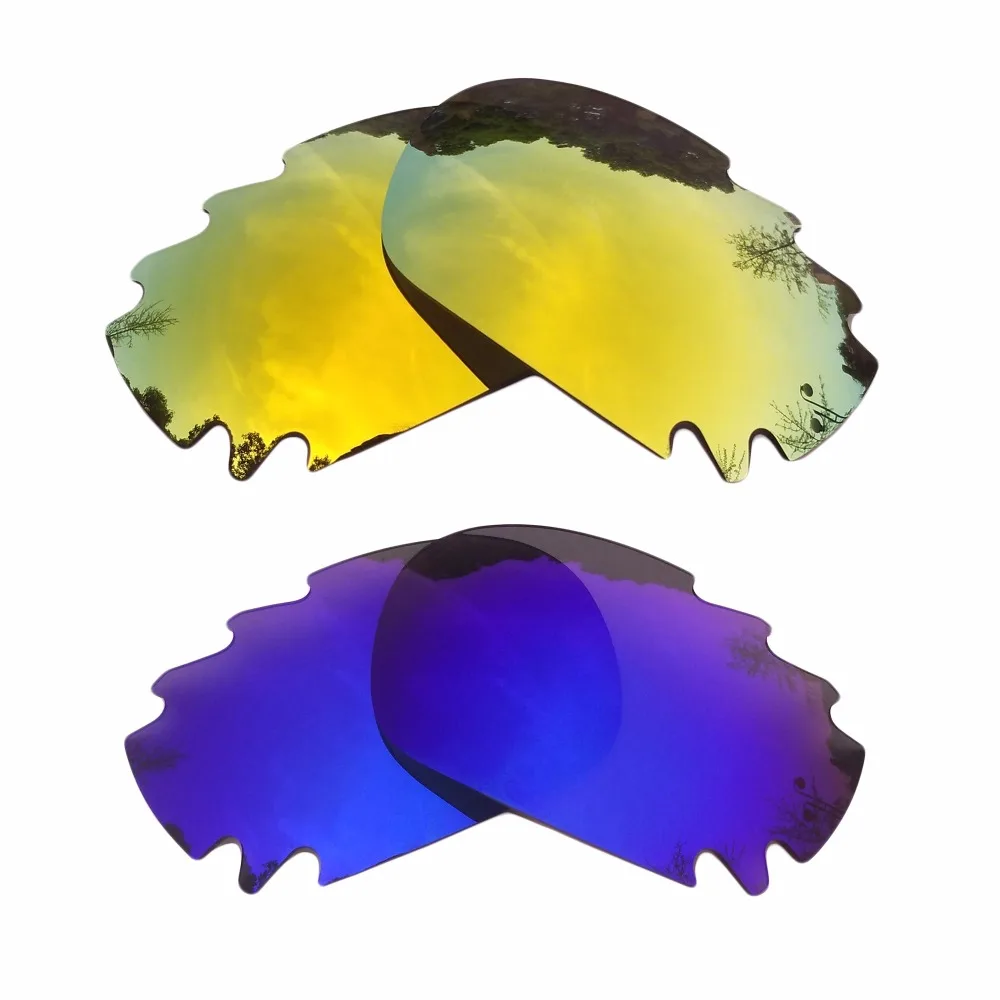 

24K Gold Mirrored&Purple Mirrored Polarized Replacement Lenses for Jawbone Vented Racing Jacket Frame 100% UVA & UVB