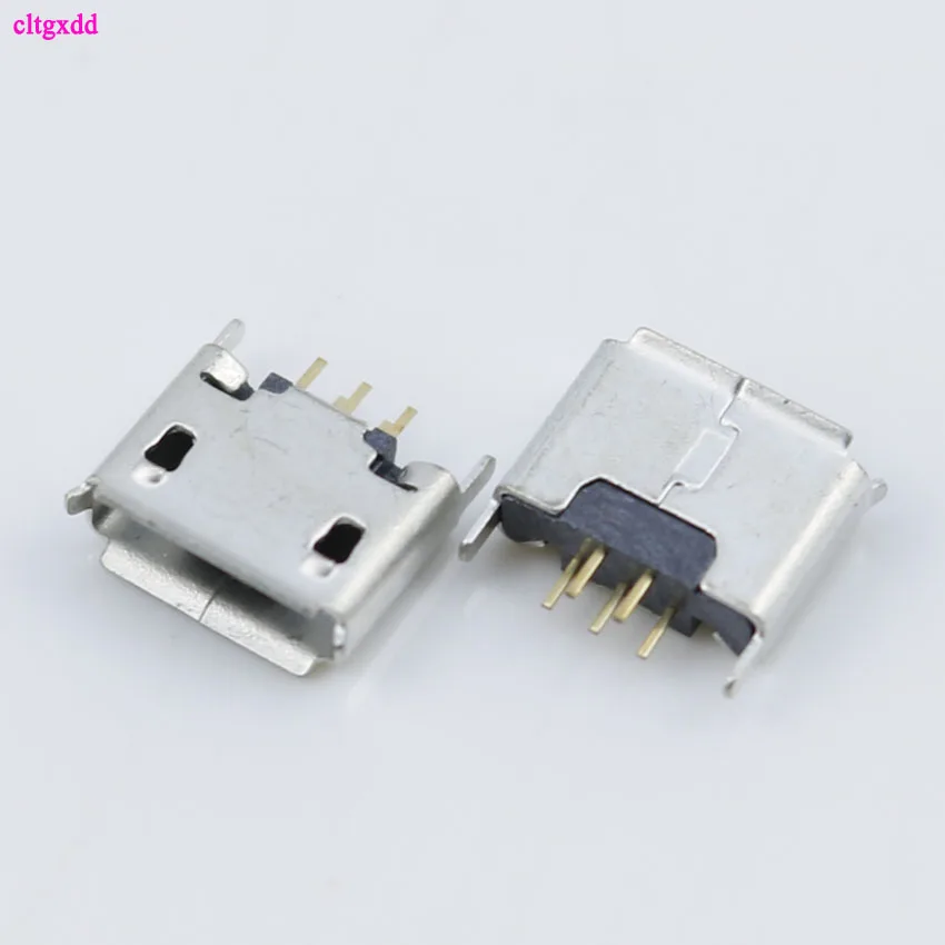 clgxdd 10pcs Flat Mouth MICRO USB Vertical 5pin 180 degrees connector For Mobile phone Mini jack 5P Direct plug-in connectors