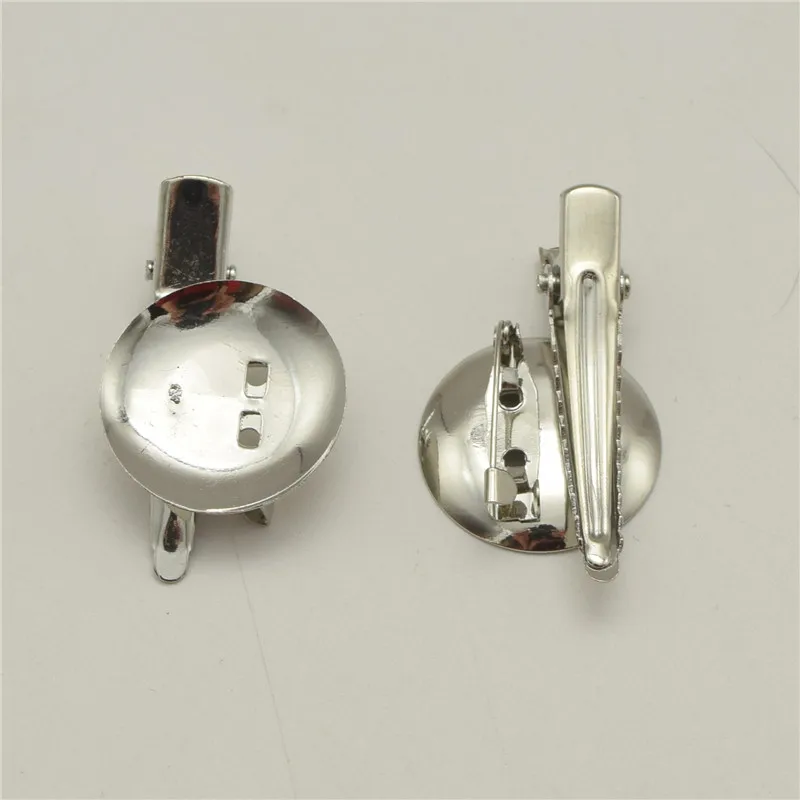 200pcs  20mm or 25mm High quality Dual Brooch Back Base With Clip and Safety Pin use for brooch and hair jewelry