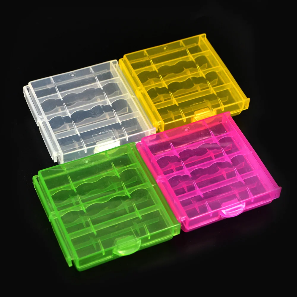 2019 Colorful Plastic Case Holder Storage Box Cover for 10440 14500 AA AAA Battery Box Container Bag Case Organizer Box Case