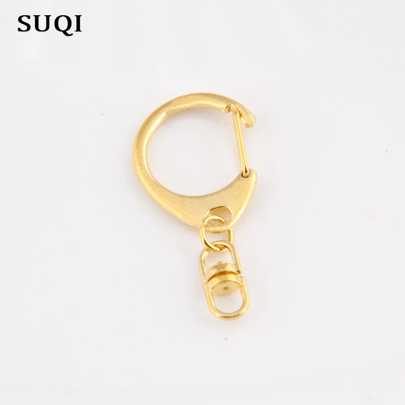 5pcs/lot 55mm long Thicken Key Ring Popular classic gold Plated lobster clasp key hook chain jewelry making keychain accessories