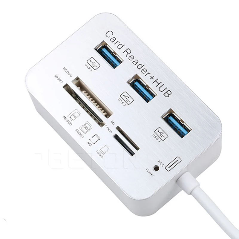 Mini usb hub 3.0 Multi Hub Card Reader COMBO ad alta velocità con lettore di schede MS/SD/M2/TF 3 porte USB Splitter hub cover per Laptop