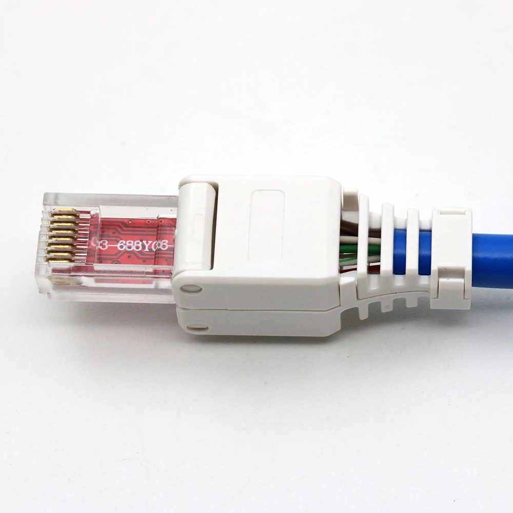 xintylink rj45 Toolless connector ethernet cable plug cat5 cat5e cat6 network 8P8C utp unshielded modular terminals reused