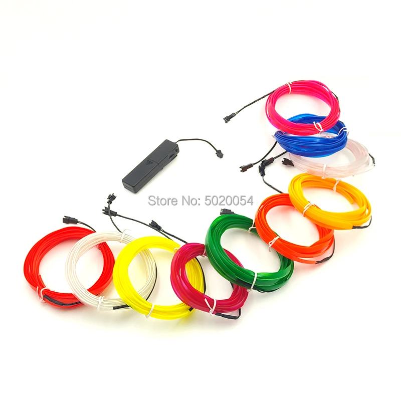 2.3mm-skirt Car Light Neon Led Lamp Waterproof EL Cold Line Flexible EL Wire Rope Cable With Sewing Edge