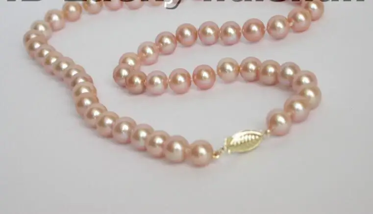 

Hot sale new Style AAAA 7mm GENUINE AKOYA PINK SEA WATER PEARL NECKLACE fine jewelry j5534