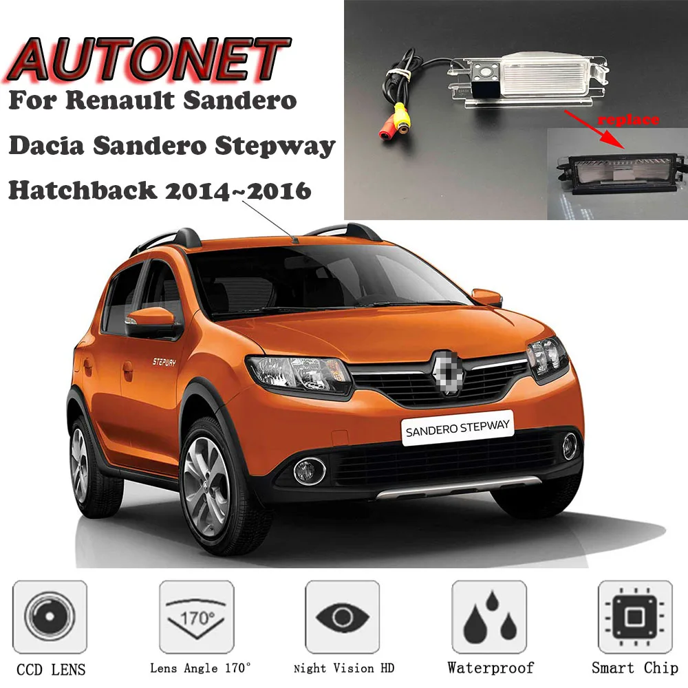 

AUTONET Backup Rear View camera For Renault Sandero Dacia Sandero Stepway 5S Hatchback 2014 2015 2016/parking Camera or Bracket