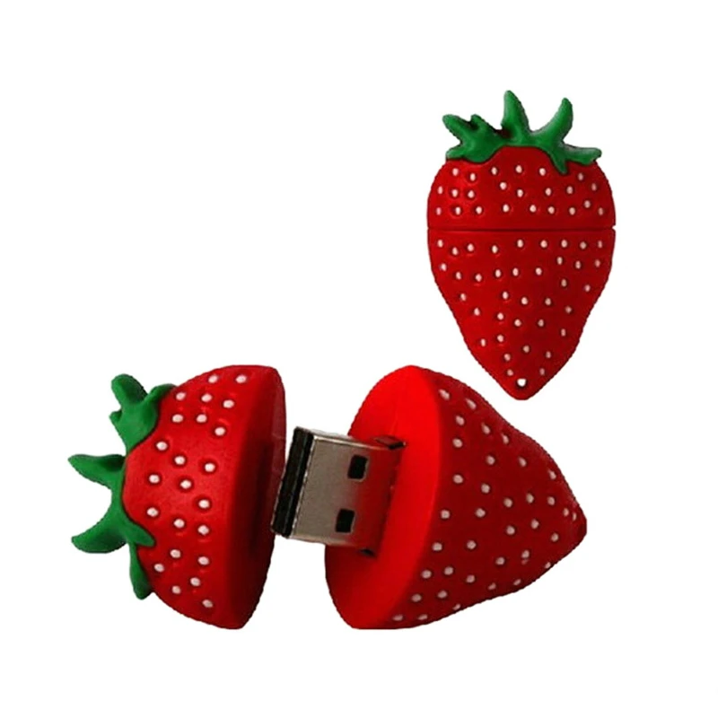 Heißer Verkauf Niedlich Obst Erdbeere-Stick 4GB 8GB 16GB USB-Stick 32GB 64GB Stift stick Flash-Stick USB 2,0 Memory Stick