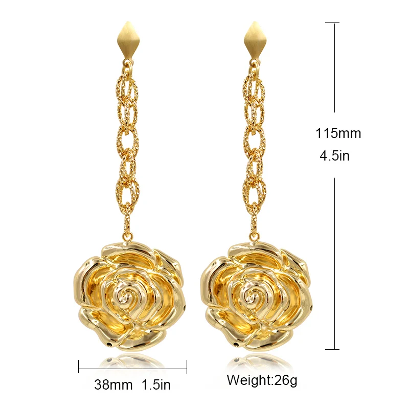 Sunny Jewelry Long Drop Dangle Earrings Fashion Jewelry 2021 Women Accessories Copper High Quality Bowknot Flower For Party Gift