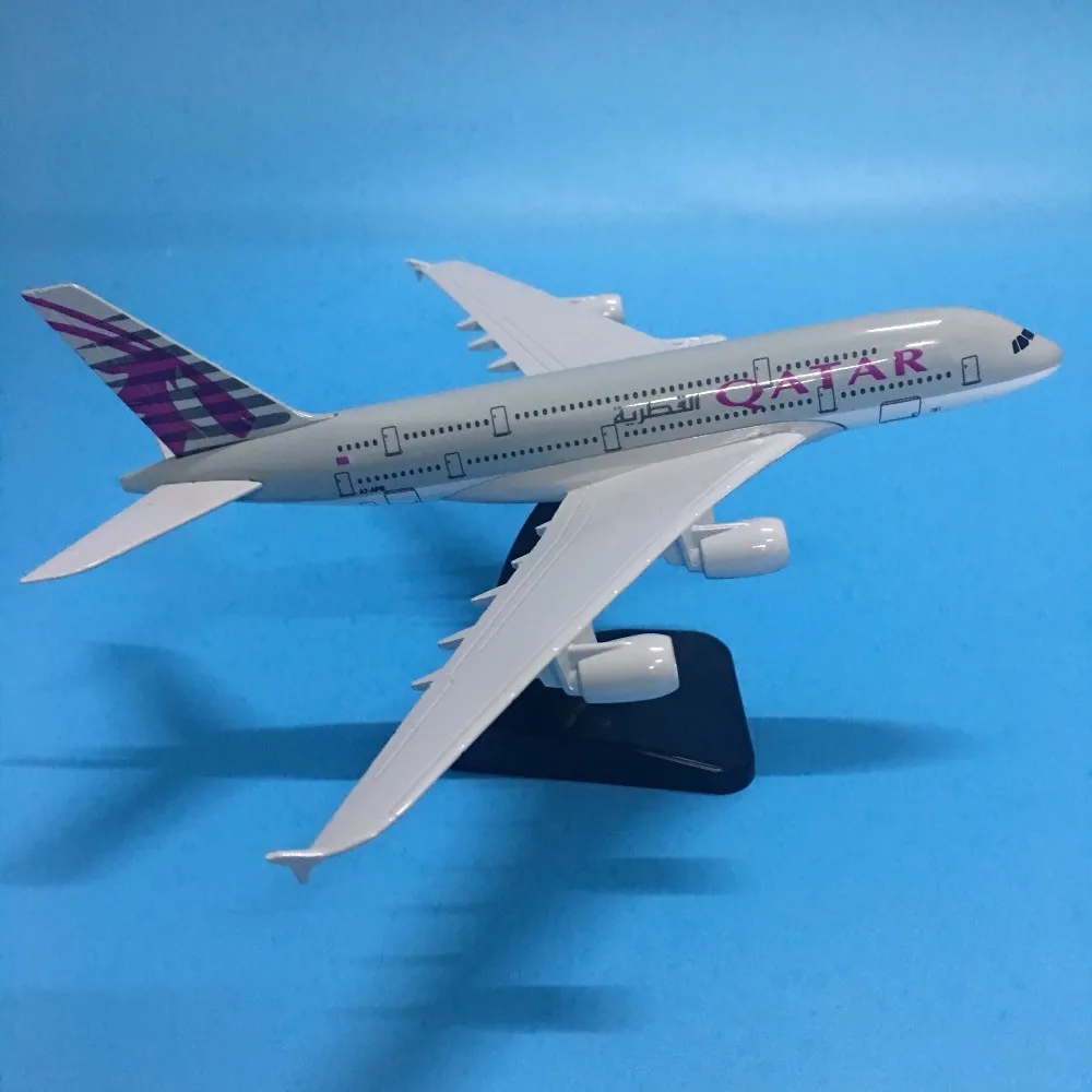 JASON TUTU 20cm Plane Model Airplane Model QATAR Airbus A380 Aircraft Model 1:200 Diecast Metal Airplanes Plane Toy Gift