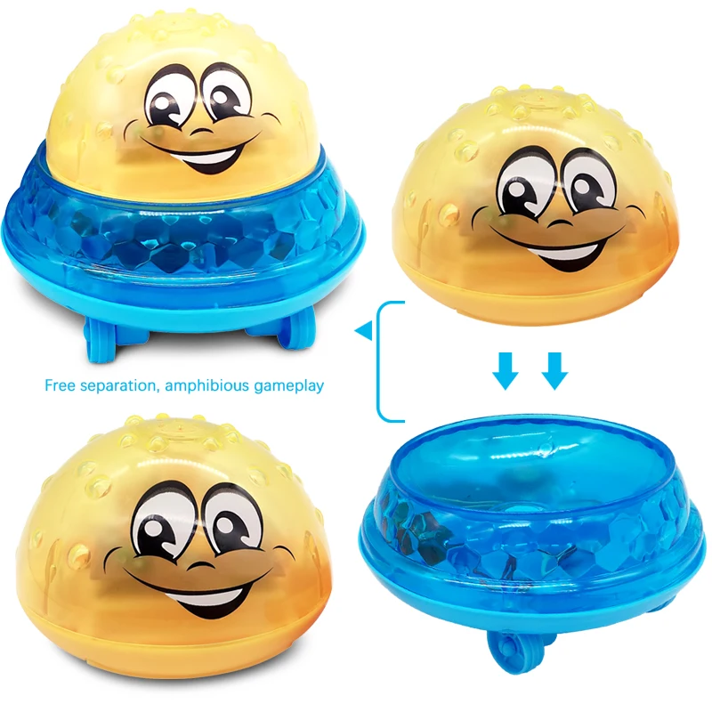 Juguetes de baño con luz LED giratoria para niños pequeños, juguetes de baño con rociador de agua, ducha, piscina, fiesta de natación, regalo