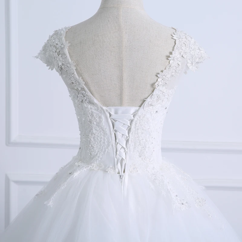 2022 Ballkleid Hochzeit Kleid Spitze Körper Perlen Kurzarm Hochzeit Kleid Plus Größe Echt Bild Brautkleid Vestido De noiva