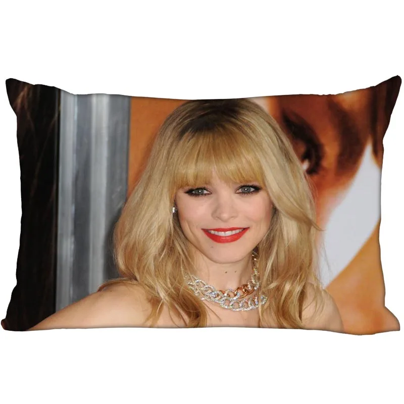 Nice Rachel McAdams Pillowcase Satin Fabric Bright Smooth Rectangle Zipper Pillow Cases Home Wedding Friend Gift