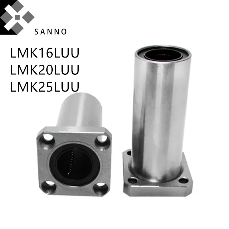 

LMK16LUU - LMK25LUU Square long linear bushing bearing LMK-LUU straight line bearing flange motion ball slide block bearings