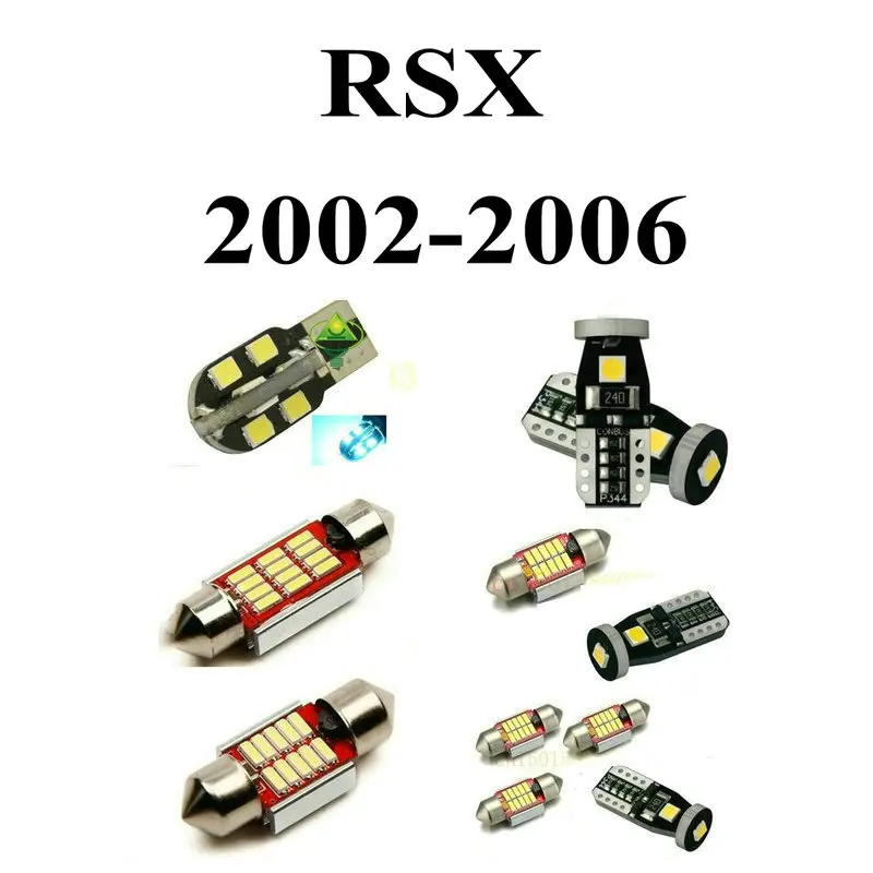 

Светодиодный внутренние Автомобильные фары для Acura RSX 2002-2006 без ошибок, без карты, купол, считывающий козырек, дверь FootWell, багажник, 6 шт.