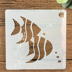 Plantillas de capas DIY de peces de mar, 15cm, para pintar, álbum de recortes, para colorear, álbum en relieve, plantilla de tarjeta de papel decorativo