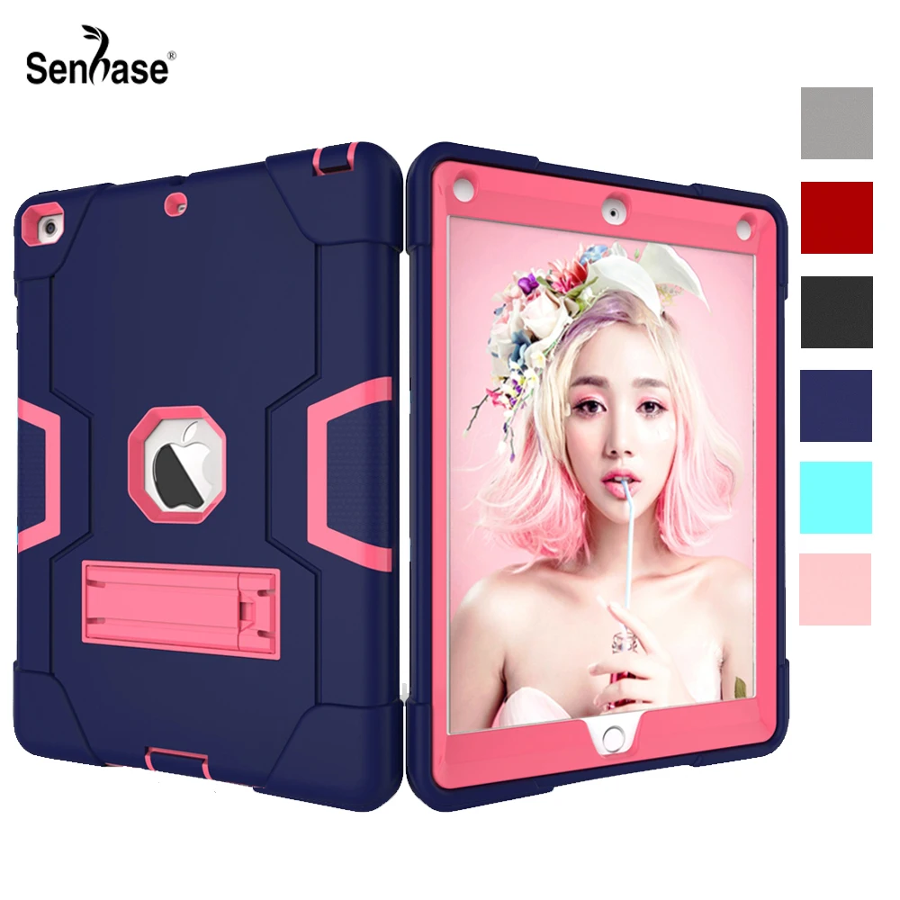 

For Apple iPad Air A1474 A1475 A1476 Case Armor Shockproof Kids Safe PC Silicon Hybrid Stand Full Body Tablet Cover