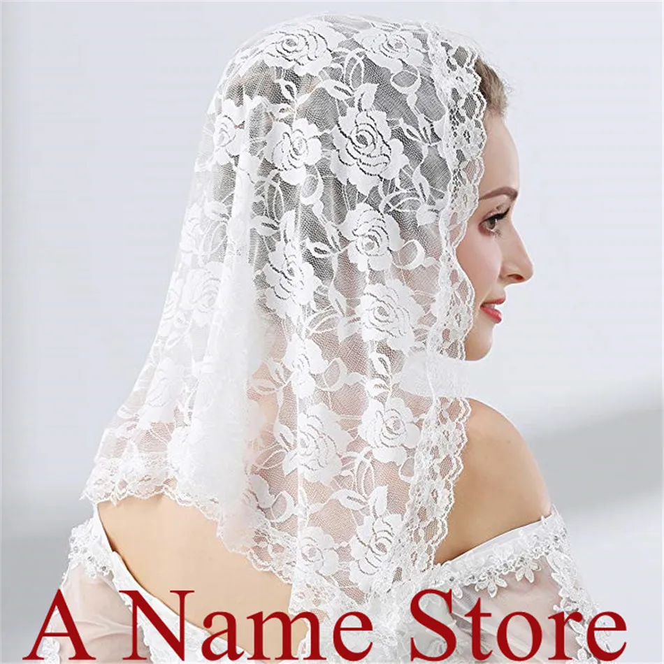 White Lace Veil Mantilla for Church Catholic Latin Mass HeadCovering Vela mantilla negra Voile Dentelle Vela negra Mantilla 2019