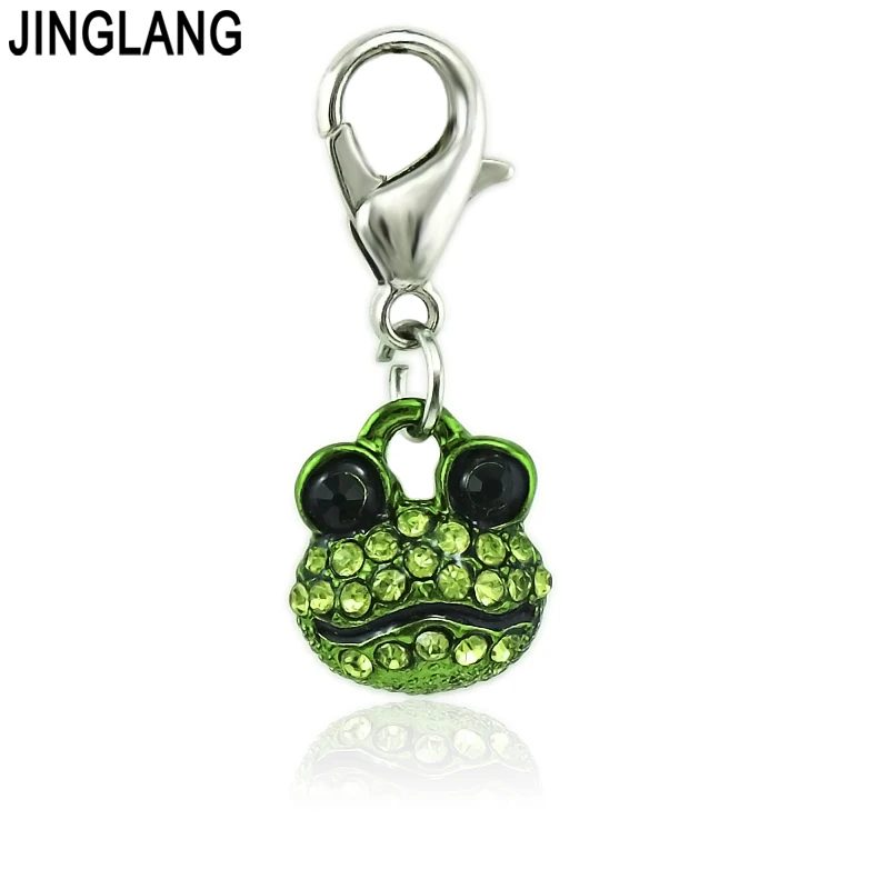 JINGLANG Wholesale Color Crystal Fashion Charms Lobster Clasp Accessories Jewelry Animals Alloy Bracelet Pendant accessori 1 Psc